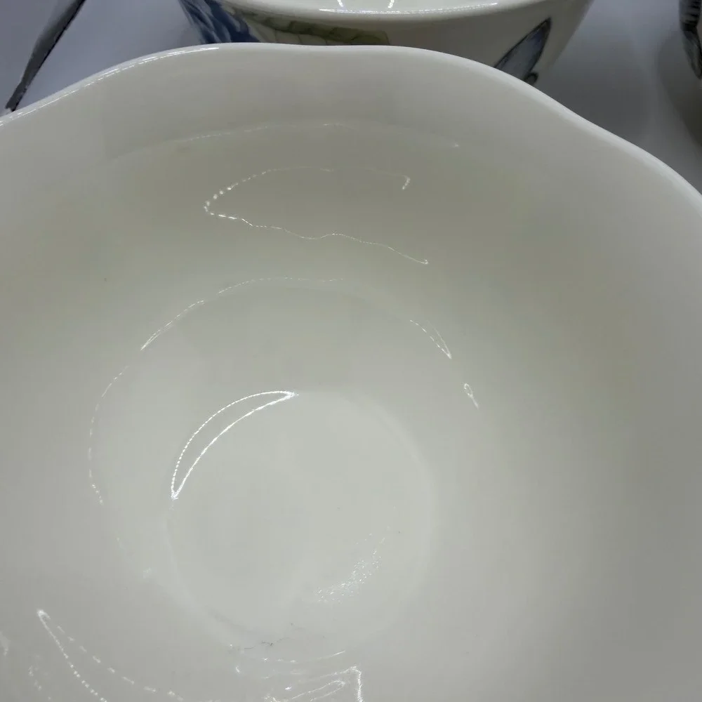 Set of 4 Lenox Butterfly Meadow‎ Hydrangea Bowls Porcelain Floral Butterfly 5.5